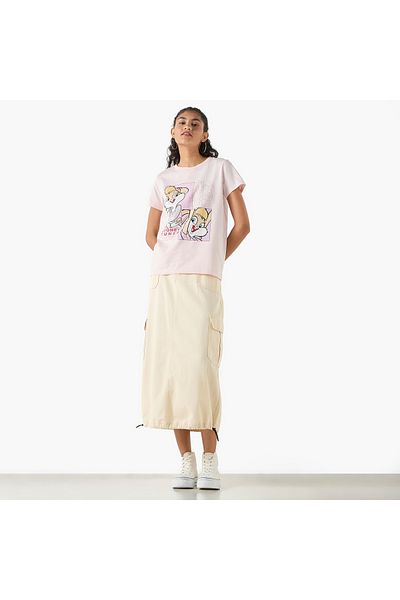 SP Characters Looney Tunes Print T-shirt with Crew Neck and Short Sleeves