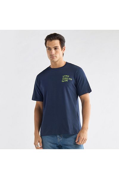 FAV Graphic Print T-shirt with Crew Neck and Short Sleeves