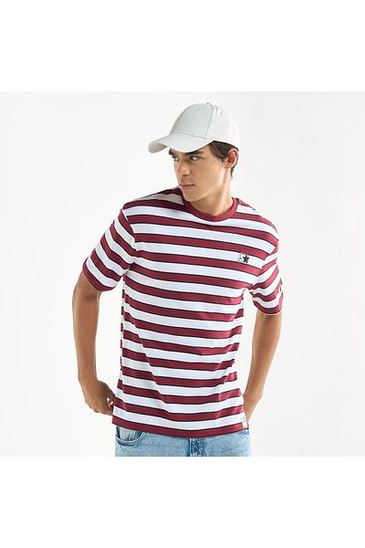 FAV Starter Striped Crew Neck T-shirt with Short Sleeves