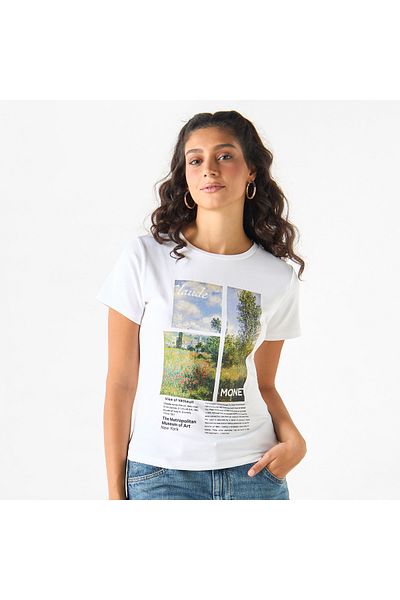 SP Characters The Metropolitan Museum of Art Print T-shirt with Short Sleeves and Crew Neck