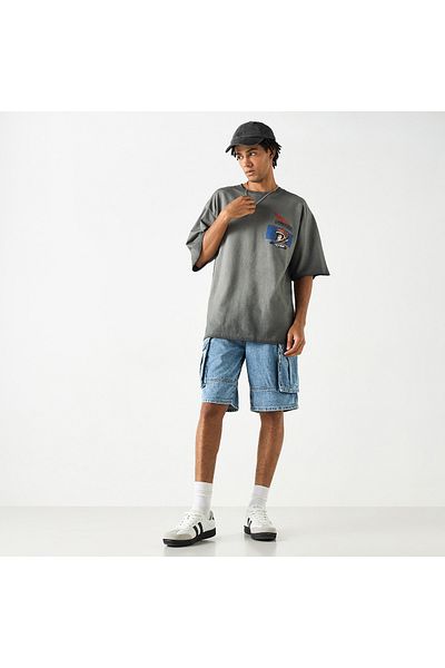 SP Characters Printed Crew Neck T-shirt with Short Sleeves