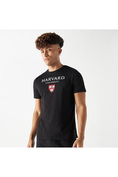 SP Characters Harvard Print Crew Neck T-shirt with Short Sleeves
