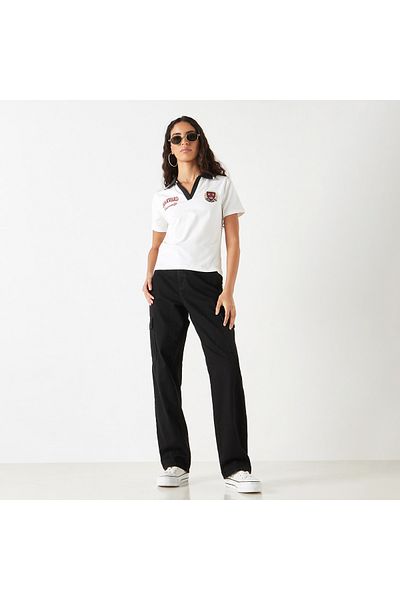 SP Characters Applique Detail Polo T-shirt with Short Sleeves