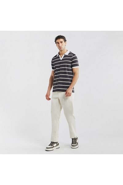 FAV Striped Polo T-shirt with Short Sleeves