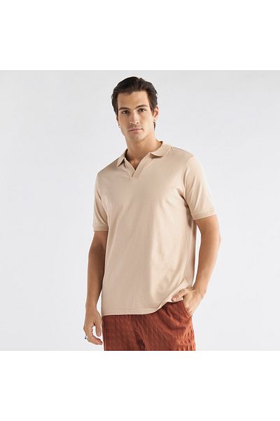 FAV Solid Polo T-shirt with Short Sleeves