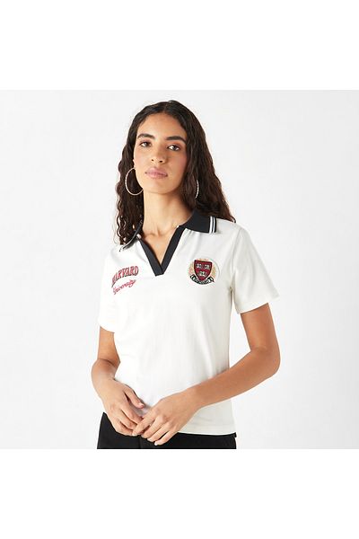 SP Characters Applique Detail Polo T-shirt with Short Sleeves