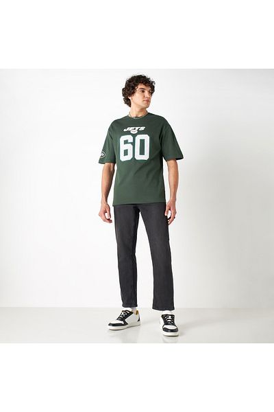 SP Characters New York Jets Print T-shirt with Crew Neck and Short Sleeves
