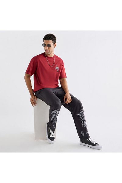 FAV Typographic Print T-shirt with Crew Neck and Short Sleeves