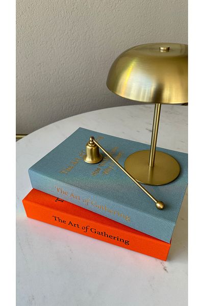 irayhomedecor 2-Piece Decorative Book Box with Fabric Cover (the Art of Blue-Orange)