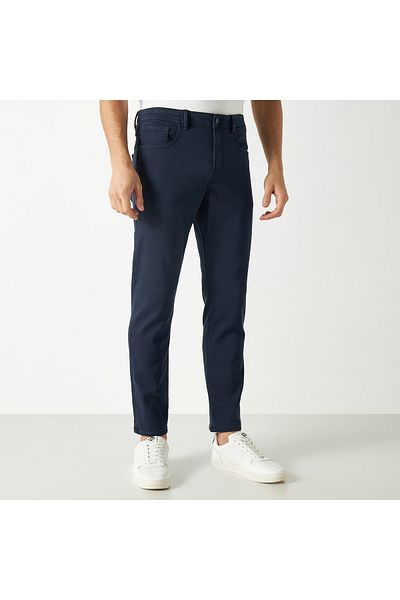 Iconic Soft Knit Trousers with Button Closure and Pockets