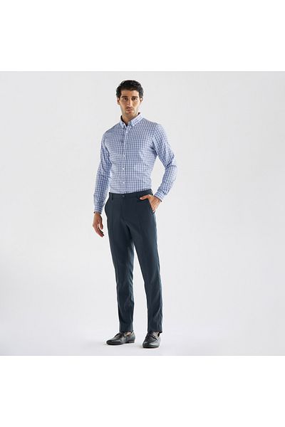 FAV Textured Trousers with Flexi Waistband and Pockets