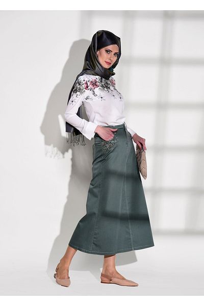 TRENDTESETTÜR Γυναικεία Κρέμα (CREME-KHAKI) Μπλούζα με λουλούδια 1506