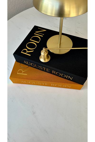 irayhomedecor Декоративна кутия за книги, покрита с плат, 2 броя (Огюст Роден)