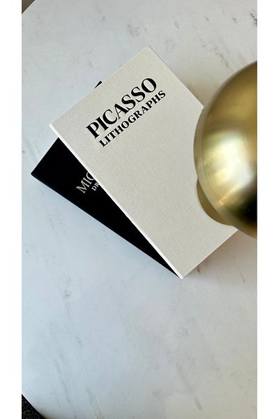 irayhomedecor Διακοσμητικό κουτί βιβλίων 2 τεμαχίων με επένδυση από ύφασμα (Michelangelo-Picasso)