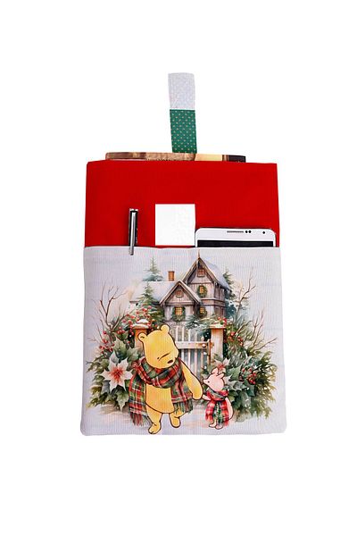 HRS New Year's Winter Patterned Washable Pocket Book Sleeve 20 X 25 cm Multi-Purpose Bag Book Cover