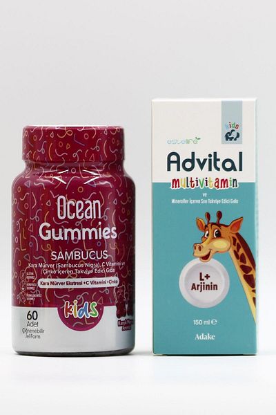 Ocean Gummies Sambucus Chewing Form and Advital Multivitamin Syrup
