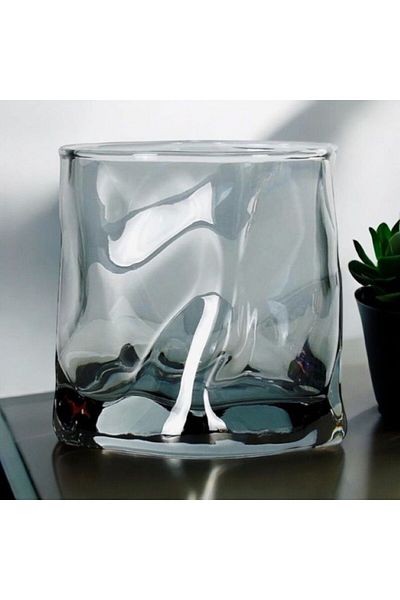 Yenigeldi 2 Pieces Scandinavian Style Twist Patterned Lead-Free Thickened Glass Whiskey, Cocktail, Bourbon Presentation