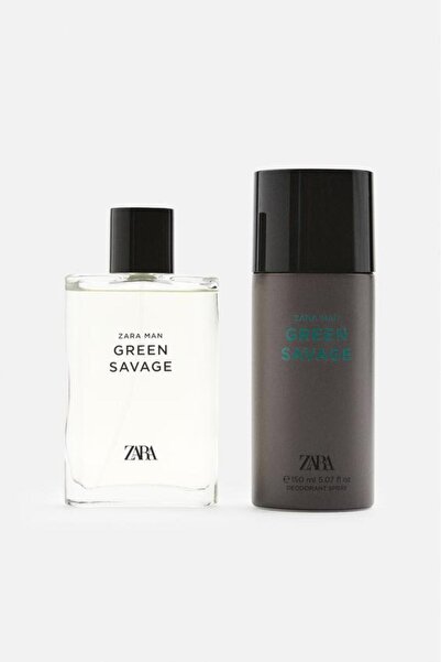 Zara MAN GREEN SAVAGE EDT 90 ML (3,04 FL OZ) + DEODORANT SPRAY EDC 150 ML (5,07 FL OZ)