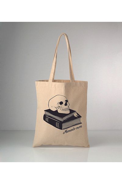 GİFTORA Yes at Death Printed Raw Cloth Shoulder Bag 35X40 cm