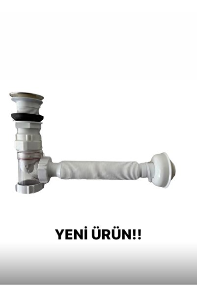ÖZBEST BASMALI ÇEKVALFLİ KÖRÜKLÜ LAVABO SİFONU GİDER BORUSU