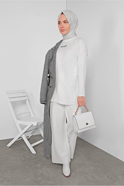 TRENDTESETTÜR 0855 Model Cotton Houndstooth Coat