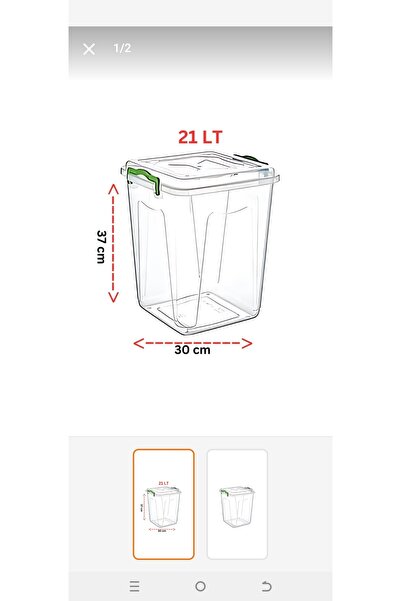 Amaç yaşam 21 litre Derin şeffaf Saklama kabı