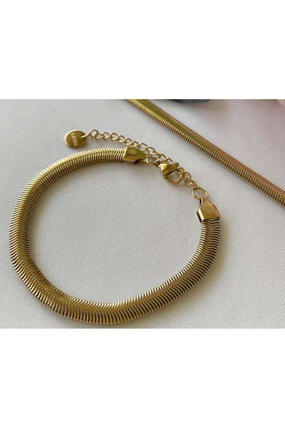 Çelik Arya jewelry 316L kararma yapmaz Çelik kadın balık sırtı bileklik