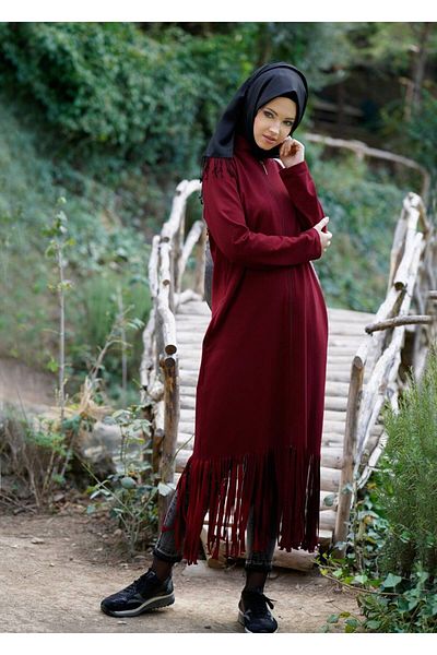 TRENDTESETTÜR سترة نسائية باللون العنابي 75015