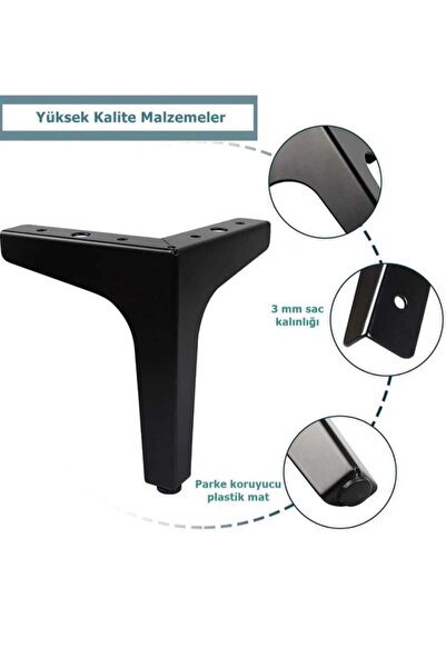ASLAN METAL VE PLASTİK 15 Cm Zarif Model Siyah Metal Mobilya, Dolap, Koltuk, ...