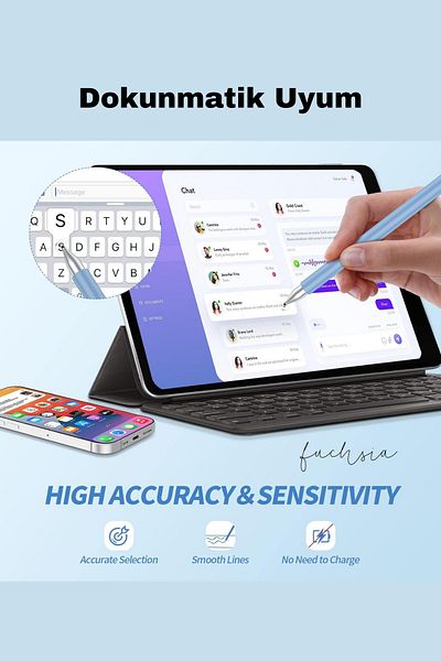 Fuchsia Huawei Matepad 11.5 Compatible Touch Screen Compatible 2 in 1 Tablet Pen