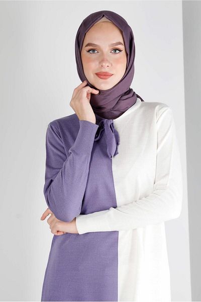 Alvina TIE-DETAILED TWO COLOR TRICOT TUNIC 43167