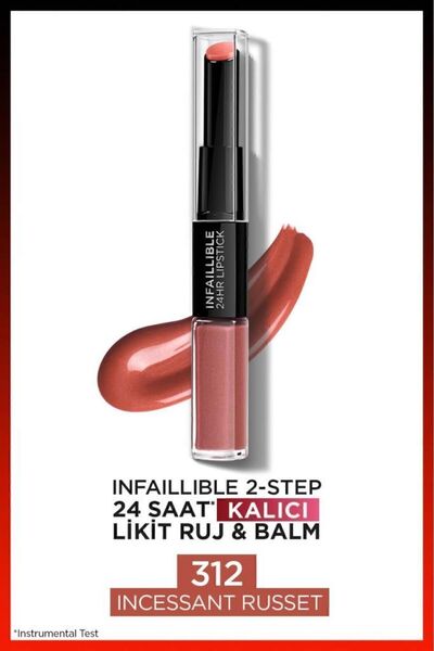 L'Oreal Paris Infaillible 2-step 24 Hour Lasting Liquid Lipstick & Balm - 312...