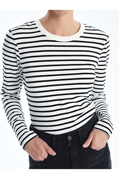 LC Waikiki LCW Vision ριγέ γυναικείο κορμάκι με ριγέ μακρυμάνικο γυναικείο κορμάκι (W4)