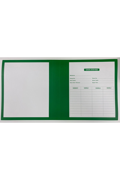 ABB Matbaa 100 Adet Selefonlu Yeşil Avukat Dava İcra Dosyası 300 Gr