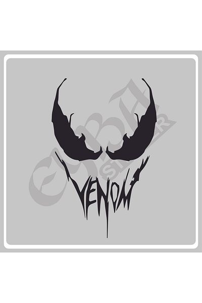 EYBA STİCKER Autocolant Venom 16x12 Cm - Mașină, Motocicletă, Cască, Laptop, Sticlă Scrisă