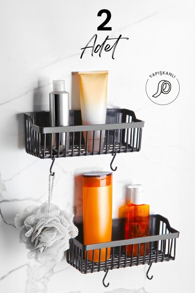 DORRY HOME 2-Piece Plastic Kitchen Bathroom Shelf 2-Piece Bathroom Organizer ...