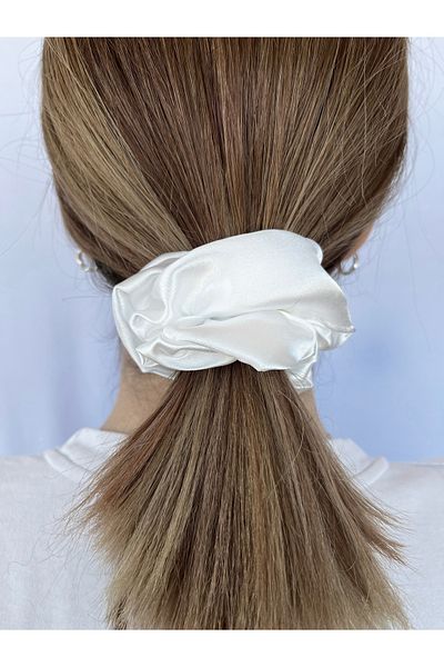 Woollyland Cataramă pentru scrunchie din satin alb