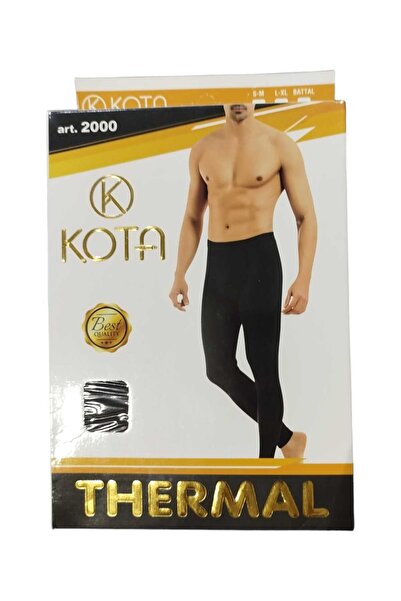 KOTA Erkek Siyah Termal İçlik Alt-Üst Takım
