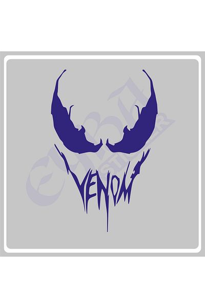 EYBA STİCKER Autocolant Venom 16x12 Cm - Mașină, Motocicletă, Cască, Laptop, Sticlă Scrisă