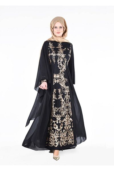 TRENDTESETTÜR Γυναικείο Μαύρο T 86525 Fy Collection- Βραδινό φόρεμα Kösem