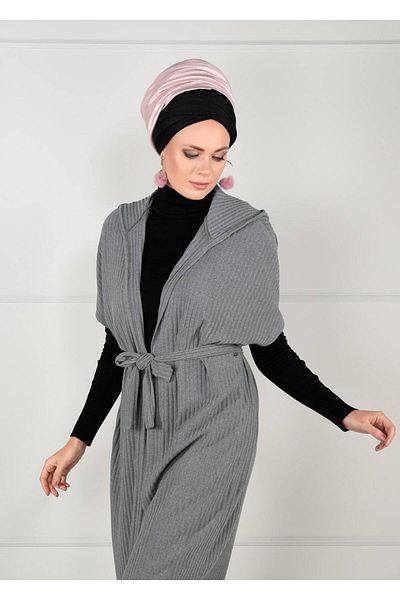 TRENDTESETTÜR Γυναικεία ζακέτα με μανίκια γκρι νυχτερίδα 71251