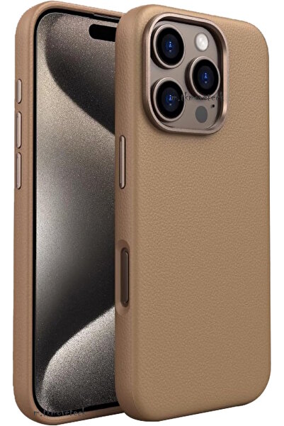 m.tk moveteck İphone 16 Pro Max Kılıf Lansman Deri Magsafe Şarj Özellikli Met...
