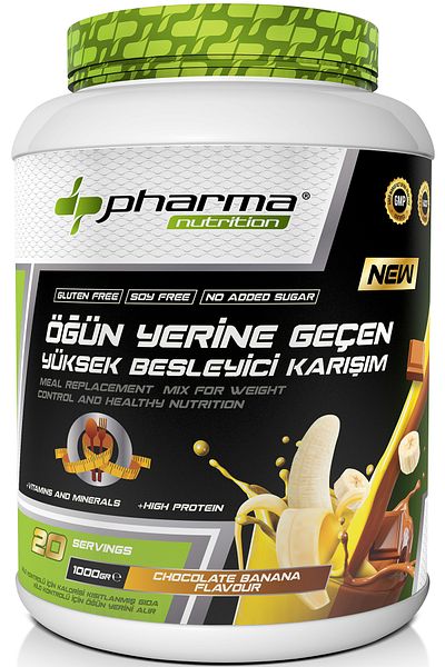 Pharma Nutrition 1000 Gr 20 Serve Banana Flavored Chocolate Nutritious Shake - Protein Food Powder