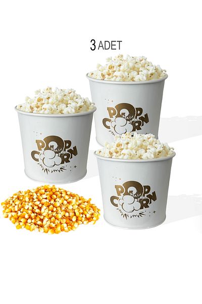 EVSTYLE Set of 3 Metal Popcorn Bucket