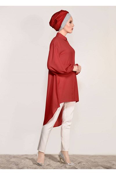 TRENDTESETTÜR Women's Red T 1303 Lmf-salaş Tunik