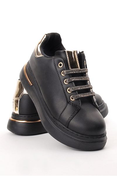 Rıdvan Çelik Girl's Stone Lace-Up and Zippered Sneaker Casual Shoes