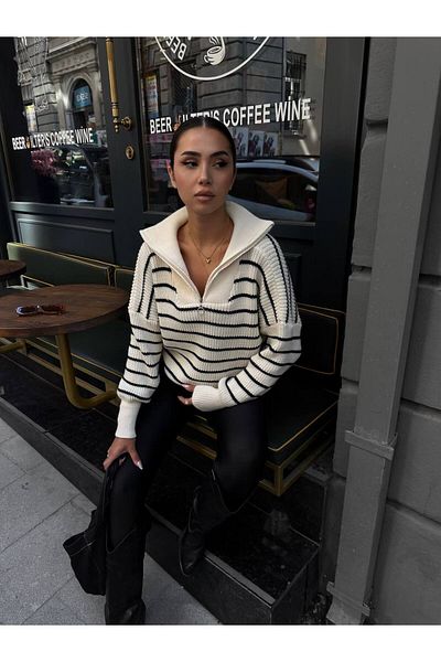 Ugdelia Women's Special Striped Knitwear Sweater