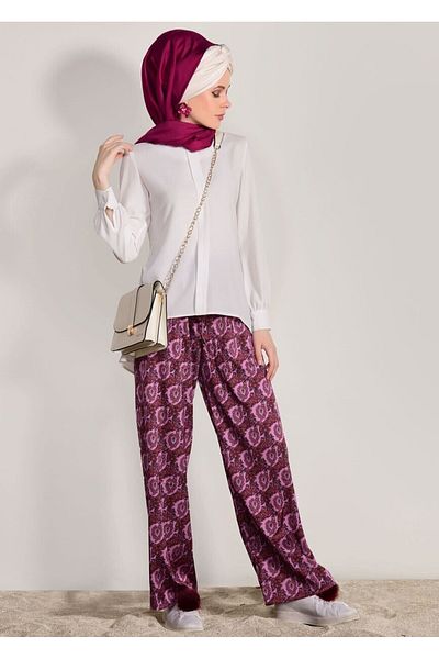 TRENDTESETTÜR Women's Pink T 90033 H Fashion-patterned Trousers