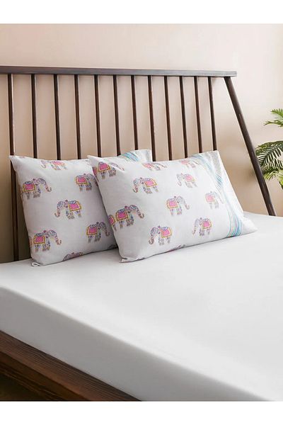 LC Waikiki Elephant Printed Pillowcase Set of 2 - 50X70 cm