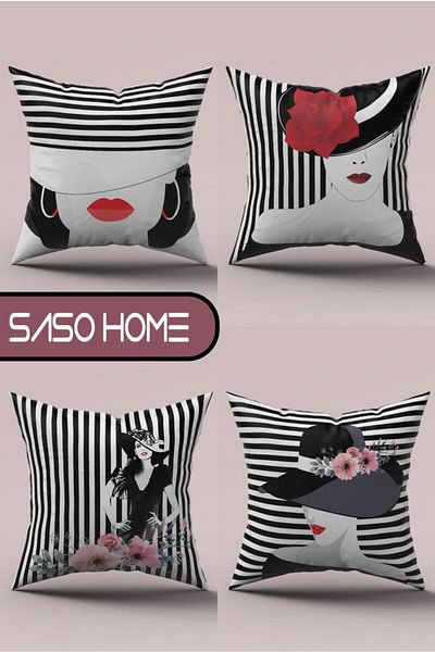 SasoHome Husa de perna decorativa cu model Paris Love Woman And Flowers